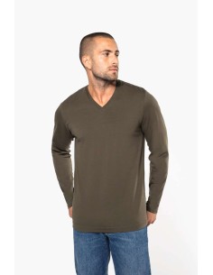 K-KA358-T-shirt col V manches longues 2
